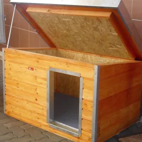   Thermo Madera Hundehütte SMH "L" innengrösse (LxBxH:84x56x49cm) - Schrägdach